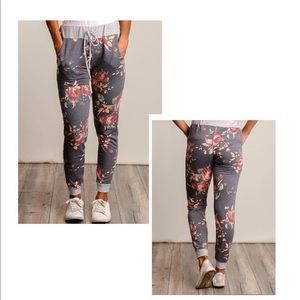 Charcoal Floral Sweatpants 12pm by Mon Ami